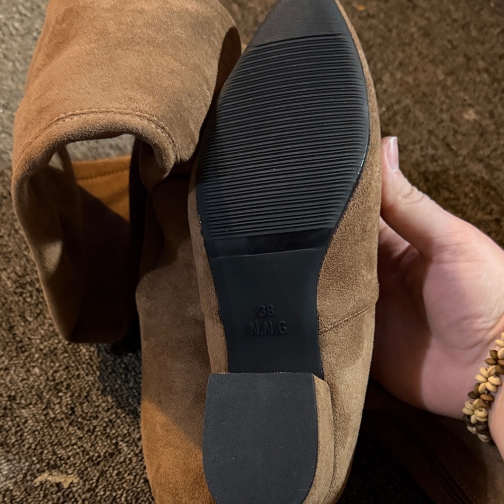 Tan Suede Women's Boots - Picture 6 of 8